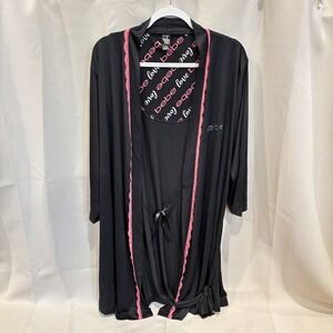 Bebe Y2K Robe Logo Sequins Size 3x Belted Lace‎ Whimsigoth Dark Romantic 19339x